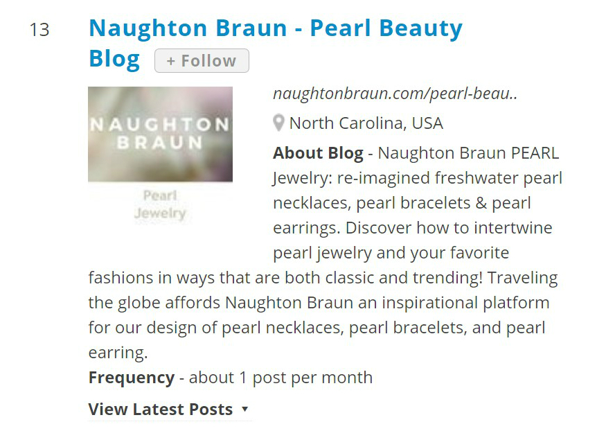 Naughton Braun Top Pearl Blog at Feedspot